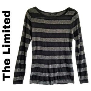 The Limited black long sleeve striped sz small top